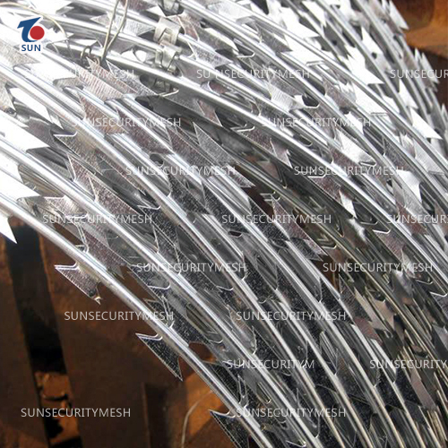Hot-dip galvanized razor wire Колючая проволока, оцинкованная горячим способом