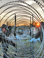 Сетка из колючей проволоки для военной безопасности